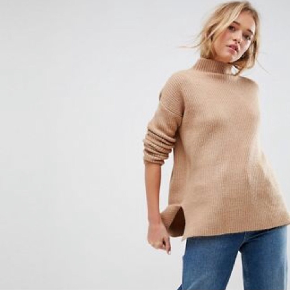 ASOS Chunky Jumper With Turtle Neck In Fluffy Yarn